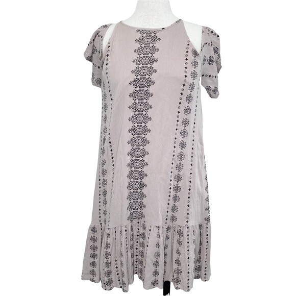 O’Neill Landon Boho Dress sz M * Tiered Ruffles Keyhole Back Flowy High Neck - Picture 1 of 9